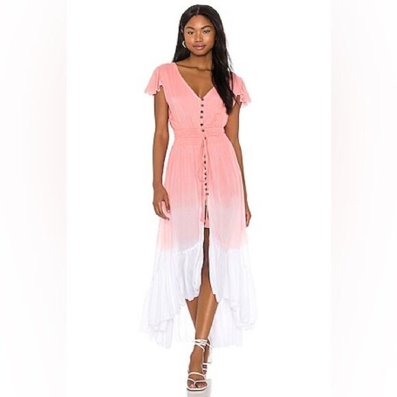 Tiare Hawaii New Moon Maxi Dress in Dusty Rose & White Gradasi Size XS - Picture 12 of 12